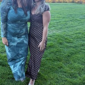 Brown polka dot dress